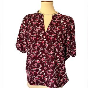 Ann Taylor Purple Floral Top